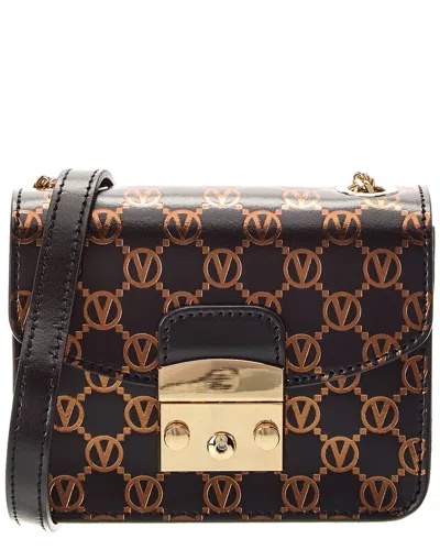 Valentino By Mario Valentino Bijou Monogram Leather Crossbody In Black