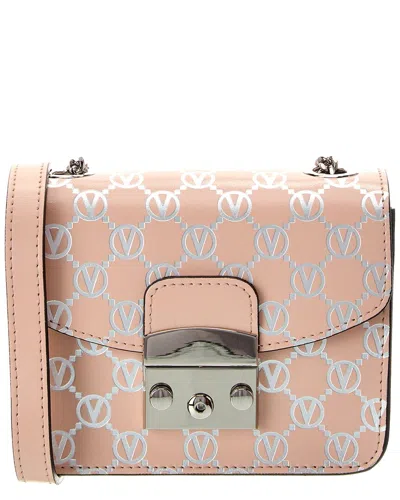 Valentino By Mario Valentino Bijou Monogram Leather Crossbody In Pink