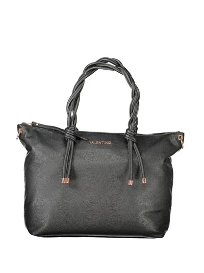 Valentino By Mario Valentino Braided-handle Drawstring Tote Bag In Black