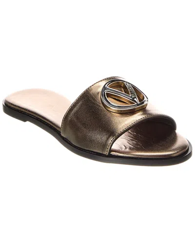 Valentino By Mario Valentino Bugola Leather Sandal In Silver
