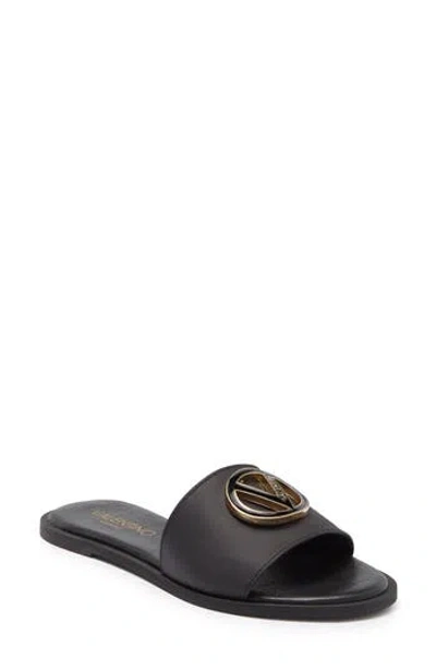 Valentino By Mario Valentino Bugola Slide Sandal In Black/gold