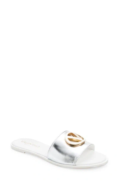 Valentino By Mario Valentino Bugola Slide Sandal In Metallic