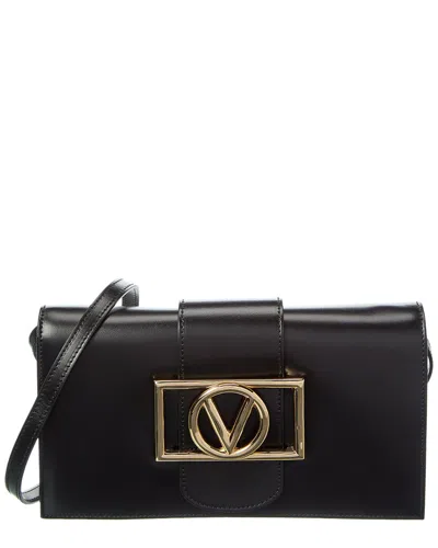 Valentino By Mario Valentino Cady Super V Leather Shoulder Bag In Black