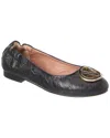 Valentino By Mario Valentino Calliope Leather Flat In Black