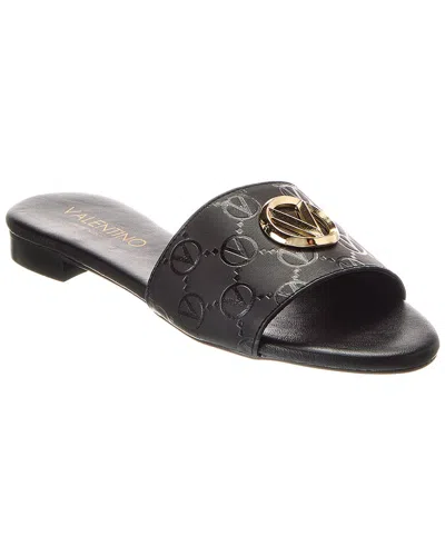 Valentino By Mario Valentino Carrie Leather Sandal In Black