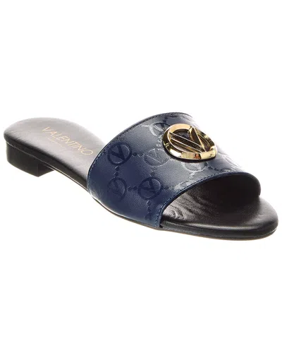 Valentino By Mario Valentino Carrie Leather Sandal In Blue