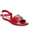 Valentino By Mario Valentino Cecilia Leather Sandal In Red