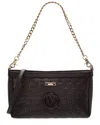 Valentino By Mario Valentino Celia Dollaro Monogram Leather Satchel In Black