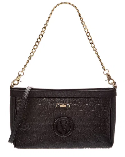 Valentino By Mario Valentino Celia Dollaro Monogram Leather Satchel In Black