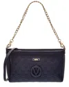 Valentino By Mario Valentino Celia Dollaro Monogram Leather Satchel In Blue