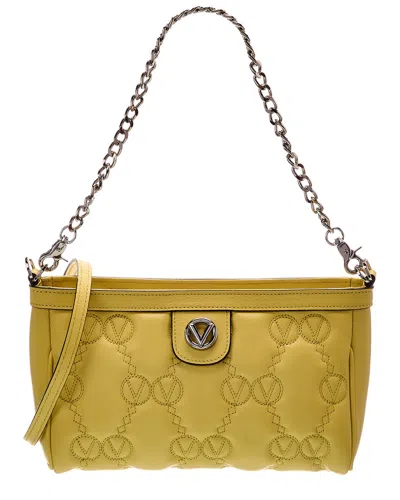 Valentino By Mario Valentino Celia Monogram Leather Satchel In Yellow