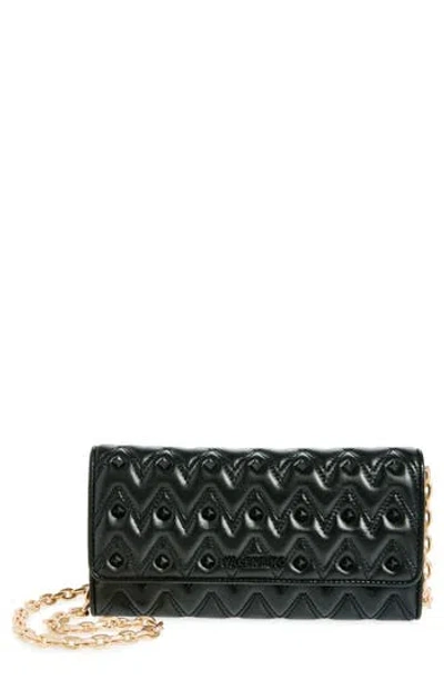 Valentino By Mario Valentino Cesare Quilt & Stud Leather Shoulder Bag In Black