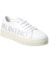 Valentino By Mario Valentino Charme Leather Sneaker In White