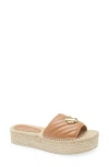 Valentino By Mario Valentino Clabee Vlogo Platform Sandal In Brown