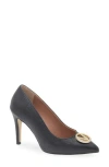 Valentino By Mario Valentino Clara Vlogo Embossed Pump In Black