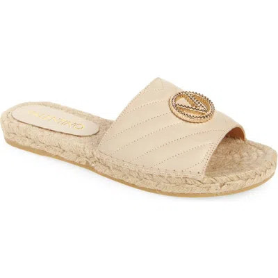 Valentino By Mario Valentino Clavel Espadrille Slide Sandal In Beige