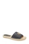 Valentino By Mario Valentino Clavel Espadrille Slide Sandal In Black