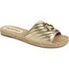 Valentino By Mario Valentino Clavel Espadrille Slide Sandal In Gold
