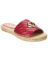 Valentino By Mario Valentino Clavel Espadrille Slide Sandal In Red