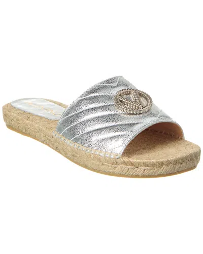 Valentino By Mario Valentino Clavel Leather Sandal In Silver