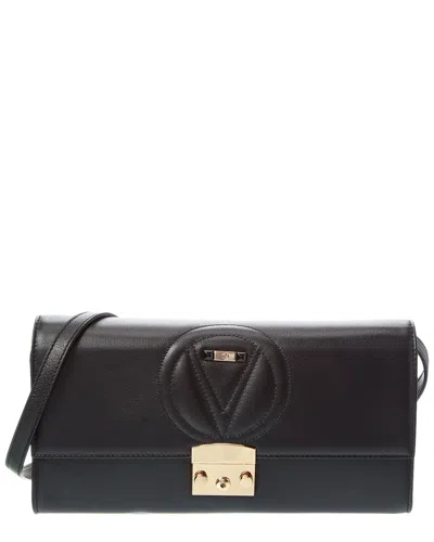 Valentino By Mario Valentino Cocotte Signature Leather Shoulder Bag In Black