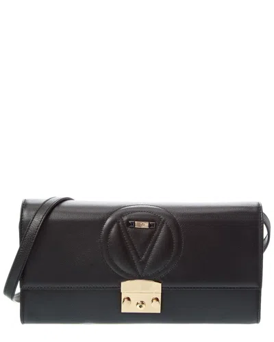 Valentino By Mario Valentino Cocotte Signature Leather Shoulder Bag In Black