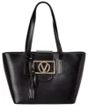 Valentino By Mario Valentino Marion Leather Tote In Black
