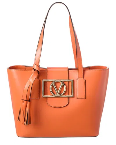 Valentino By Mario Valentino Delphine Leather Tote In Orange