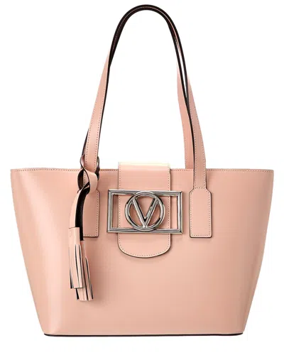 Valentino By Mario Valentino Delphine Super V Leather Tote In Pink