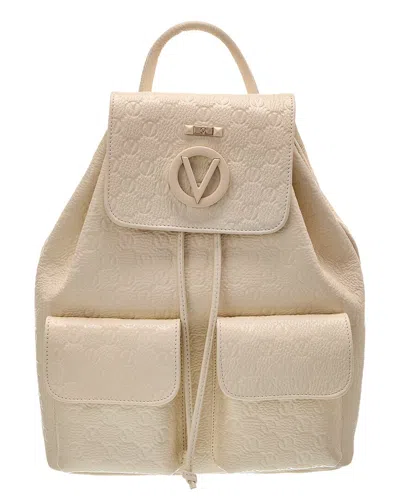 Valentino By Mario Valentino Delphine Super V Leather Tote In White