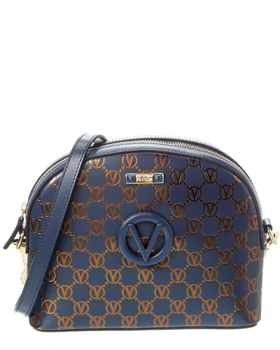 Valentino By Mario Valentino Diana Monogram Leather Crossbody In Blue