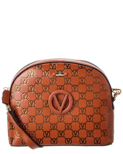 Valentino By Mario Valentino Diana Monogram Leather Crossbody In Brown