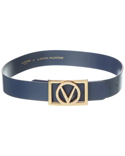 Valentino By Mario Valentino Dolly Preciosa Leather Belt In Blue