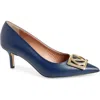 Valentino By Mario Valentino Doria Vlogo Kitten Heel Pump In Blue