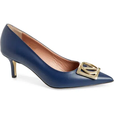Valentino By Mario Valentino Doria Vlogo Kitten Heel Pump In Blue
