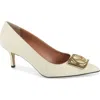 Valentino By Mario Valentino Doria Vlogo Kitten Heel Pump In Cream