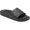 Valentino By Mario Valentino Eros Monogram Slide Sandal In Black