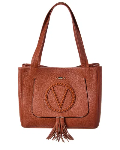 Valentino By Mario Valentino Estelle Rock Leather Tote In Brown