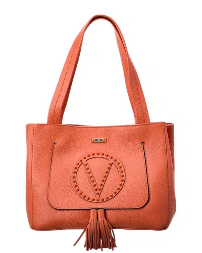 Valentino By Mario Valentino Estelle Rock Leather Tote In Orange