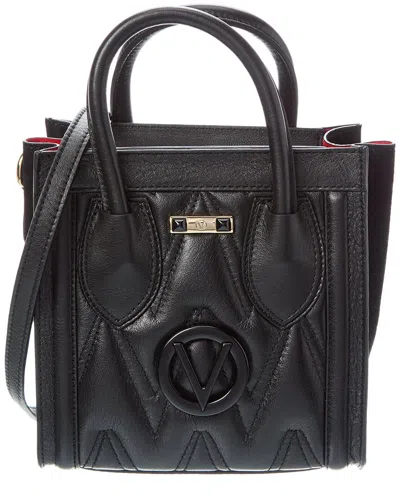 Valentino By Mario Valentino Eva Diamond Leather Tote In Black