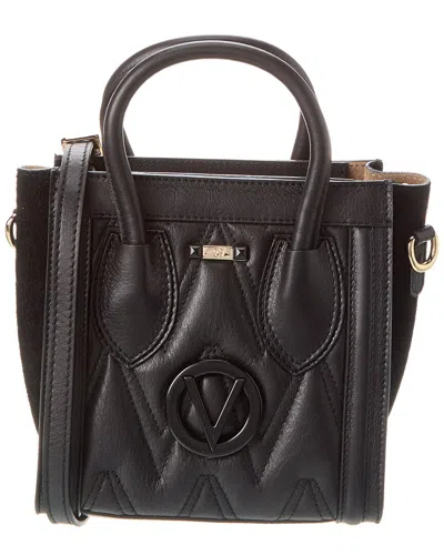 Valentino By Mario Valentino Eva Diamond Leather Tote In Black