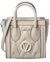 Valentino By Mario Valentino Eva Diamond Leather Tote In Grey