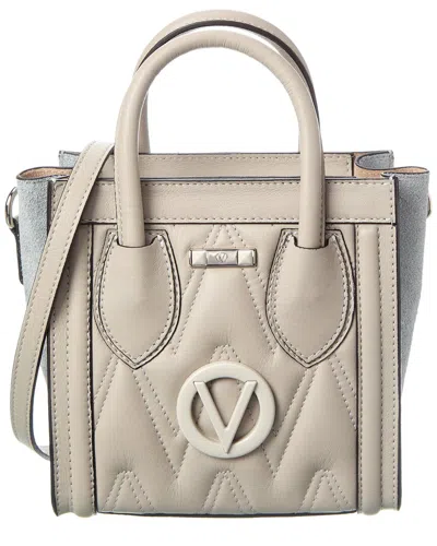 Valentino By Mario Valentino Eva Diamond Leather Tote In Grey