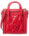 Valentino By Mario Valentino Eva Diamond Leather Tote In Red