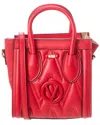 Valentino By Mario Valentino Eva Diamond Leather Tote In Red