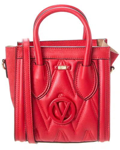 Valentino By Mario Valentino Eva Diamond Leather Tote In Red