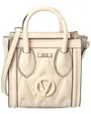 Valentino By Mario Valentino Eva Diamond Leather Tote In White