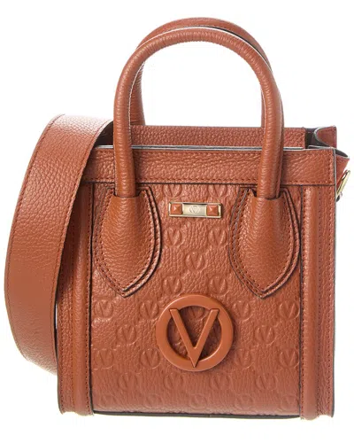 Valentino By Mario Valentino Eva Monogram Leather Tote In Brown