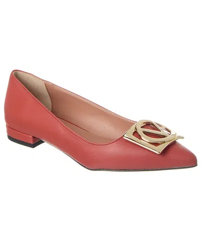 Valentino By Mario Valentino Flora Leather Flat In Red