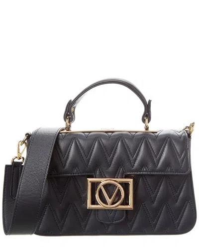Valentino By Mario Valentino Florence D Leather Shoulder Bag In Black